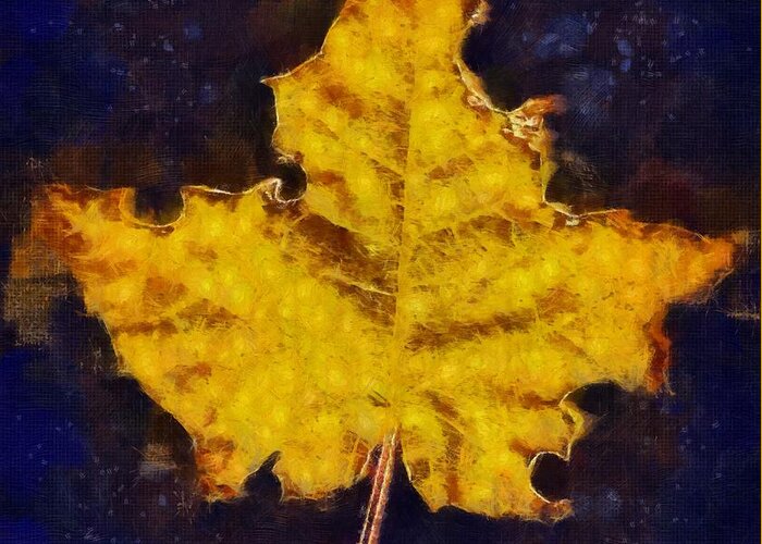 Autumn Greeting Card featuring the mixed media Autumn Leaf by Christopher Reed