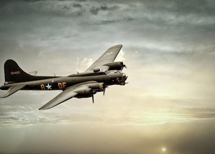 Usa Greeting Card featuring the photograph Boeing B-17 Flying Fortress, World War 2 Bomber Aircraft #1 by Rick Deacon