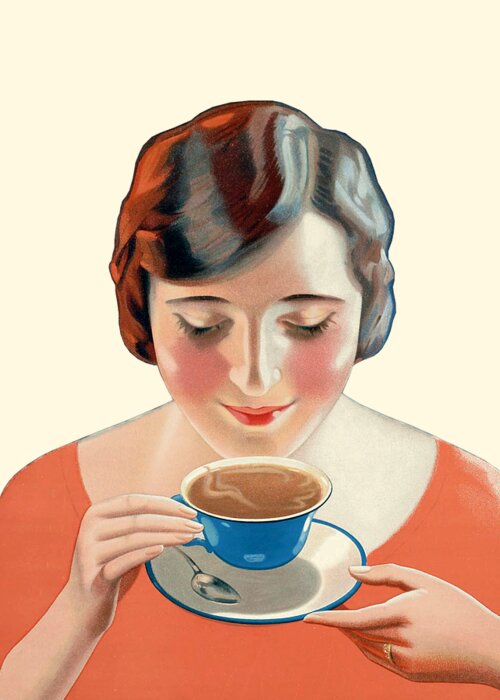 Coffee Greeting Card featuring the digital art But First Coffee #1 by Madame Memento