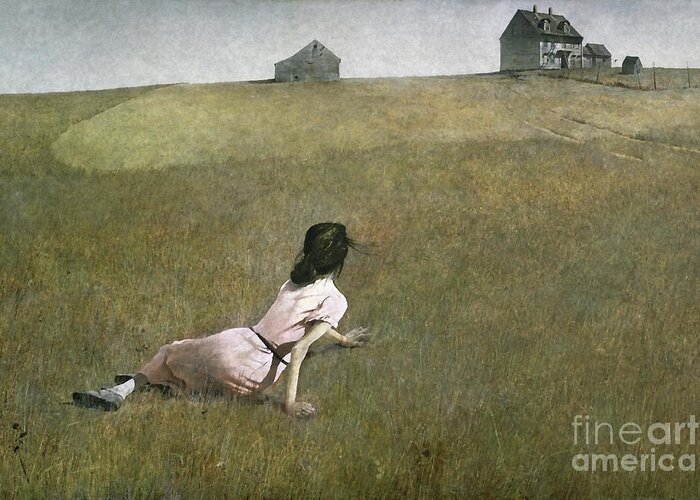 Andrew Wyeth Greeting Card featuring the painting Christinas World by Andrew Wyeth