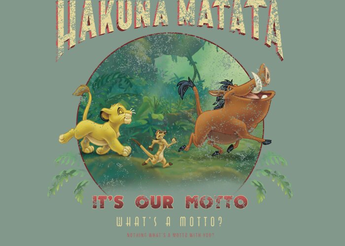 Disney Lion King Hakuna Matata Motto Simba Timon Pumbaa Greeting Card by  Byronn Talla