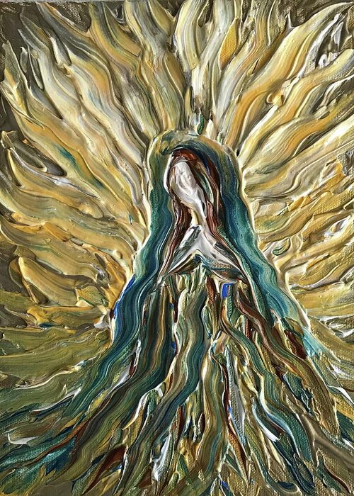Divine Greeting Card featuring the painting Divine Mother #1 by Michelle Pier