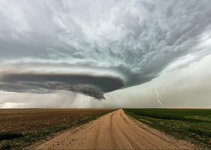 Supercell Greeting Card featuring the photograph Down The Dirt Road #1 by Marcus Hustedde