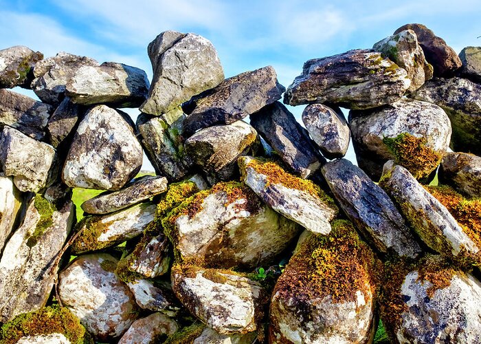 Close Up Greeting Card featuring the photograph Dry stone wall #1 by Fabrizio Troiani