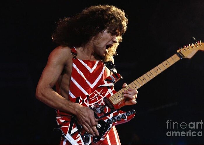 Action Photo Of Eddie Van Halen Greeting Card featuring the photograph Eddie Van Halen by Action