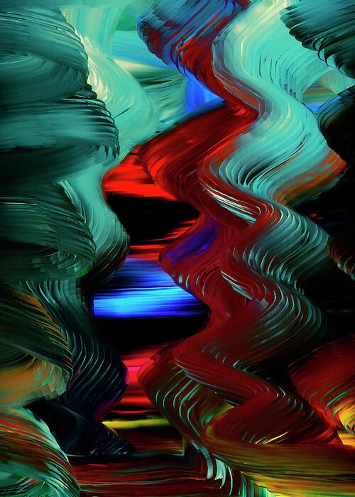 Abstract Greeting Card featuring the digital art Flight of the Imagination #4 by Gerlinde Keating