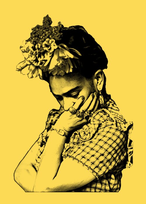 Frida Kahlo Greeting Card featuring the digital art Frida Kahlo portrait #1 by Madame Memento
