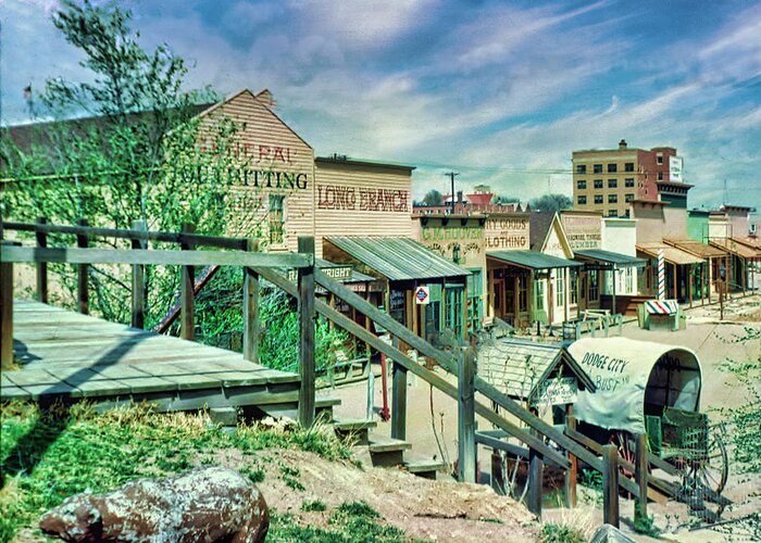 Dodge City Greeting Card featuring the photograph Front Street at Boot Hill #1 by Scott Hufford