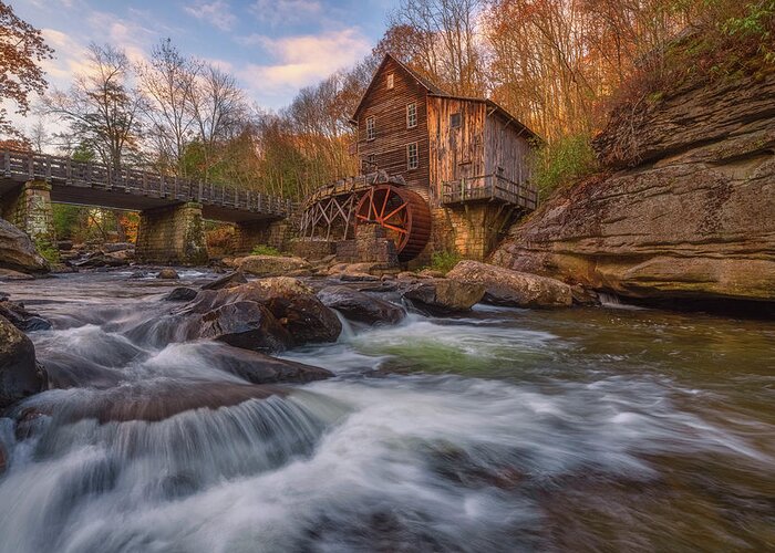 Water Greeting Card featuring the photograph Glade Creek Grist Mill #1 by Darren White