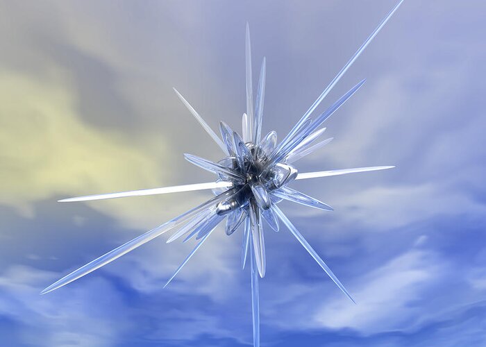Glass Greeting Card featuring the digital art Glass Star #1 by Phil Perkins