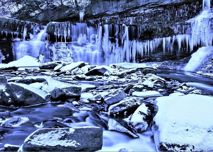  Greeting Card featuring the photograph Great Falls Winter 2019 by Brad Nellis