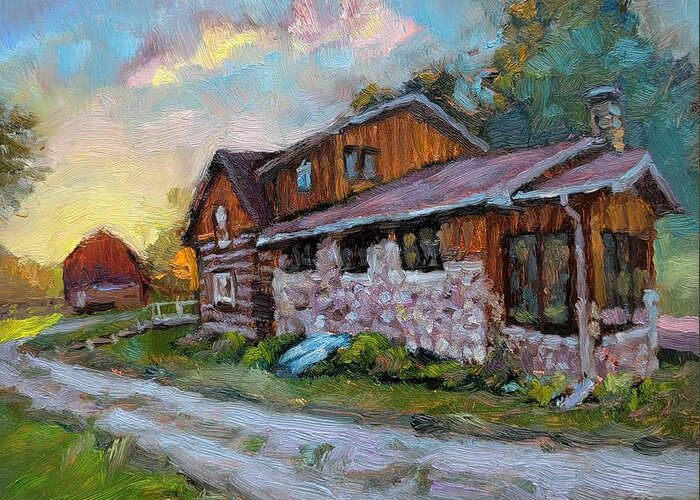  Greeting Card featuring the painting Home sweet home #1 by Jeff Dickson