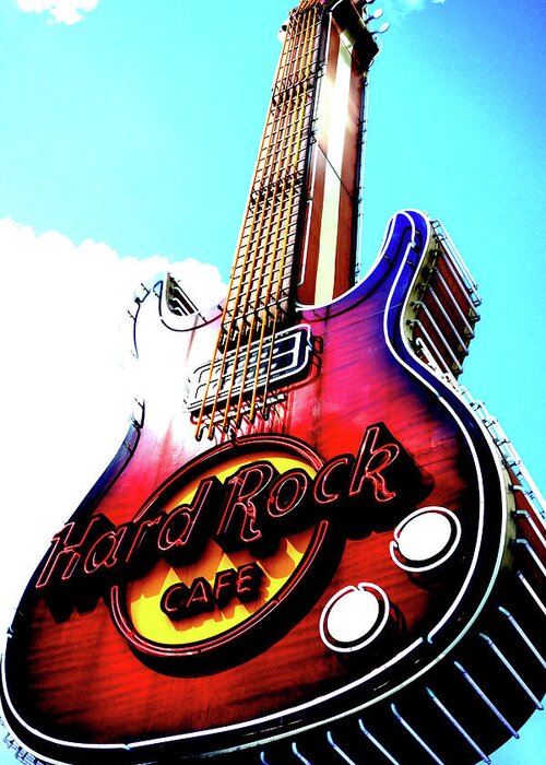 Huge Greeting Card featuring the photograph Huge Electric Guitar At Mall In Warsaw, Poland #1 by John Siest