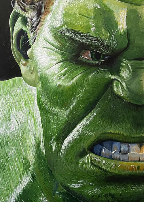 Art Greeting Card featuring the painting Hulk by Michael McKenzie