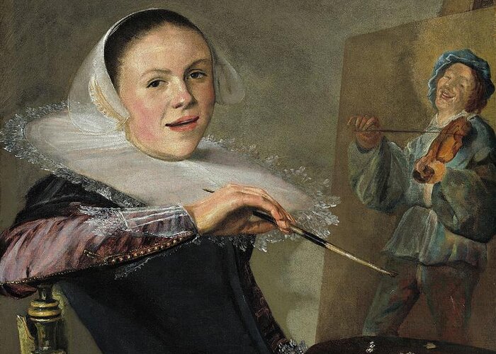 Judith Leyster Greeting Card featuring the painting Judith Leyster #1 by MotionAge Designs