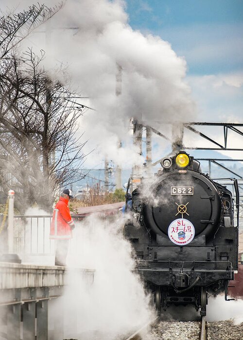 C62-2 Greeting Card featuring the photograph Kyoto Railway Museum #1 by David L Moore