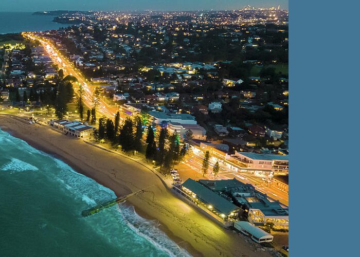 Clouds Greeting Card featuring the photograph Sunset Panorama of the Northern Beaches of Sydney No 2 by Andre Petrov