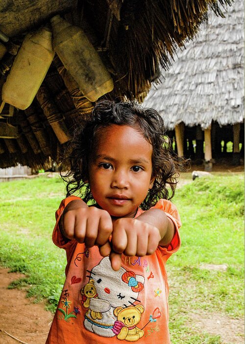 Wae Rebo Greeting Card featuring the photograph Child's Play - Wae Rebo Village. Flores, Indonesia by Earth And Spirit