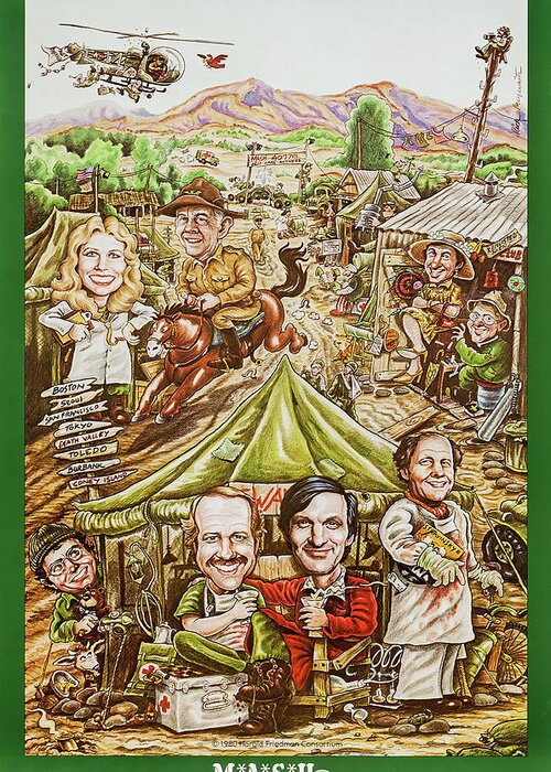 Synopsis Greeting Card featuring the mixed media ''Mash'', 1972 #2 by Movie World Posters
