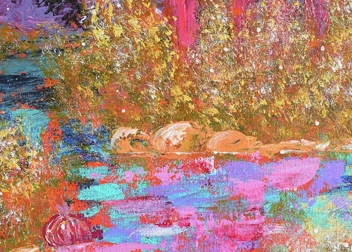 Another Fragment From You Control The Mirage. Greeting Card featuring the painting Mirage Fragment #1 by Ashley Wright