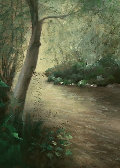 Oak Creek Canyon Greeting Card featuring the painting Path to Tranquility by Juliette Becker