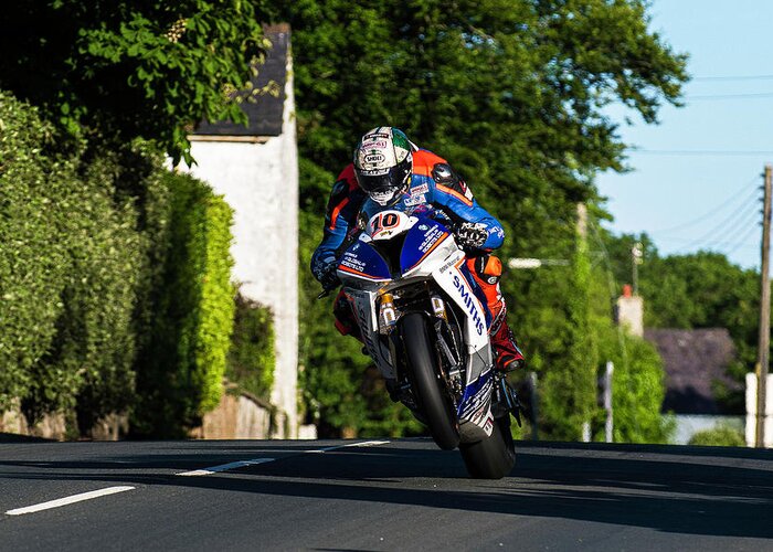 Ballagarey Greeting Card featuring the photograph Peter Hickman TT 2017 #1 by Tony Goldsmith
