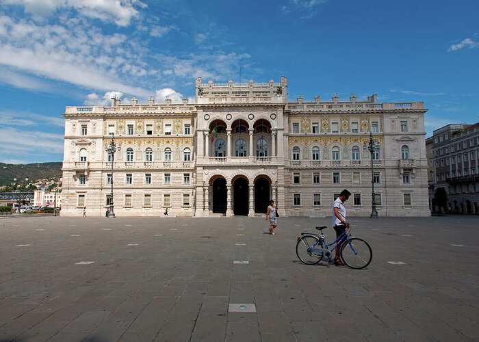 Trieste Greeting Card featuring the photograph Piazza unita d'italia, Trieste #1 by Ian Middleton