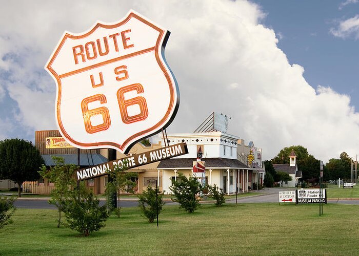 National Route 66 Museum Greeting Card featuring the photograph National Route 66 Museum by Bob Pardue