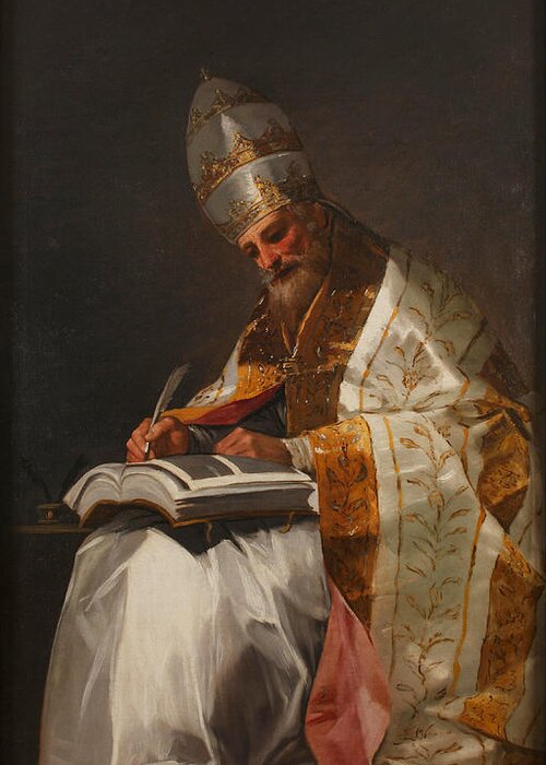 Francisco Greeting Card featuring the painting Saint Gregory the Great Pope #1 by Francisco Goya