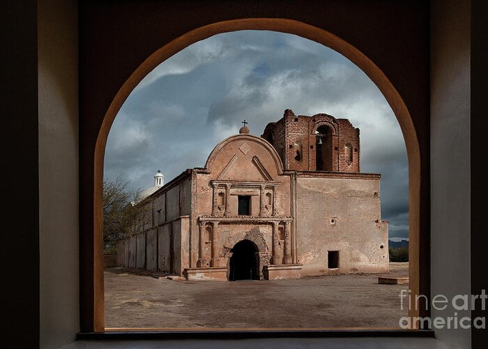 Architecture Greeting Card featuring the photograph San Jose De Tumacacori Mission II by Sandra Bronstein