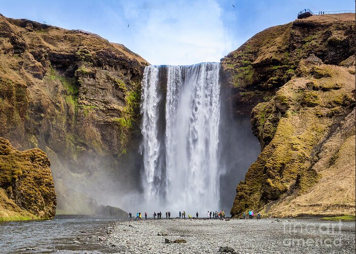Skogafoss Greeting Card featuring the photograph Skogafoss Waterfall, South Iceland #1 by Colin and Linda McKie