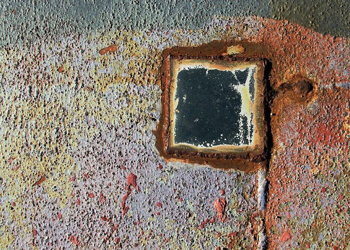 Metal Deck Greeting Card featuring the photograph Square Weld #2 by Russell Owens