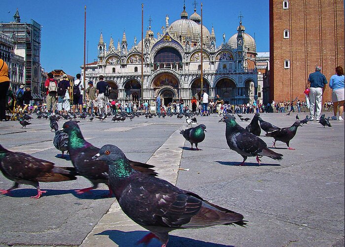 St. Mark's Square Venice Italy Greeting Card featuring the photograph St. Mark's Square - Venice, Italy #2 by David Morehead