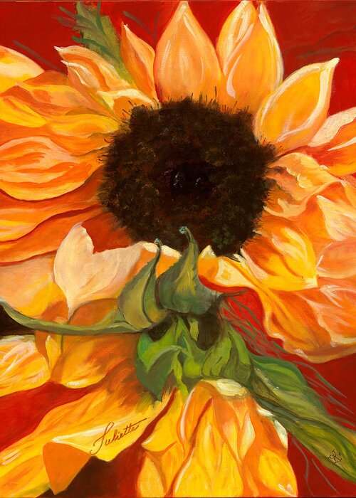 Autumn Greeting Card featuring the painting Sun Dancer by Juliette Becker