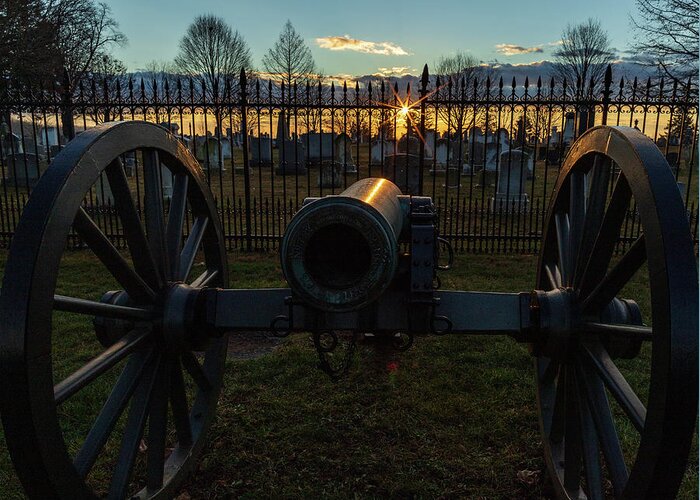 Historic Places Greeting Card featuring the photograph Sunrise in Gettysburg #1 by Amelia Pearn