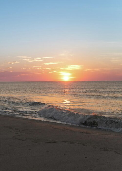 Beach Greeting Card featuring the photograph Sunrise Reflections Over the Ocean #1 by Matthew DeGrushe