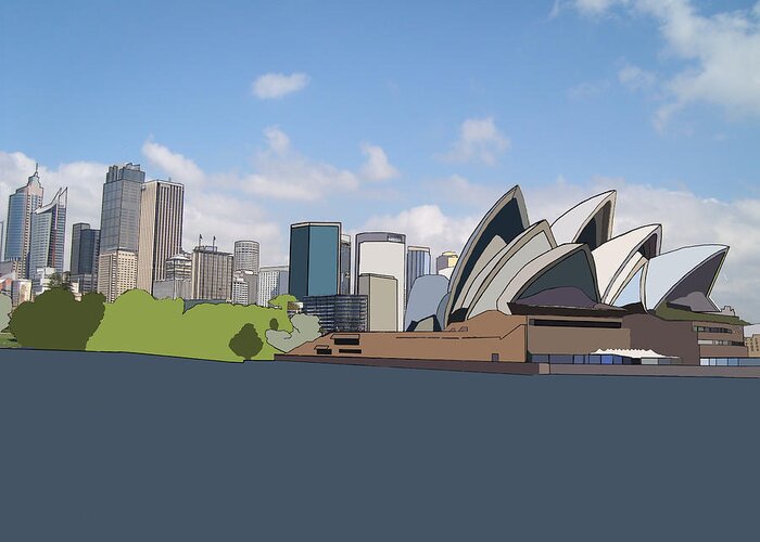 Sydney Greeting Card featuring the digital art Sydney Opera House by John Mckenzie