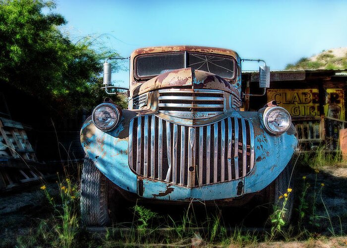 Vintage Truck Greeting Card featuring the photograph Teeth and Rust by Carmen Kern