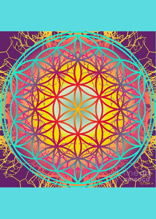 Geometry Greeting Card featuring the digital art Sacred Geometry, No.12 by Walter Neal