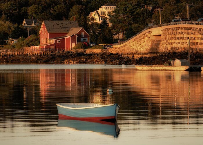 #harpswell#baileys#island#maine#seascape#coast#goldenhour#boats# Greeting Card featuring the photograph The Golden Hour #1 by Darylann Leonard Photography