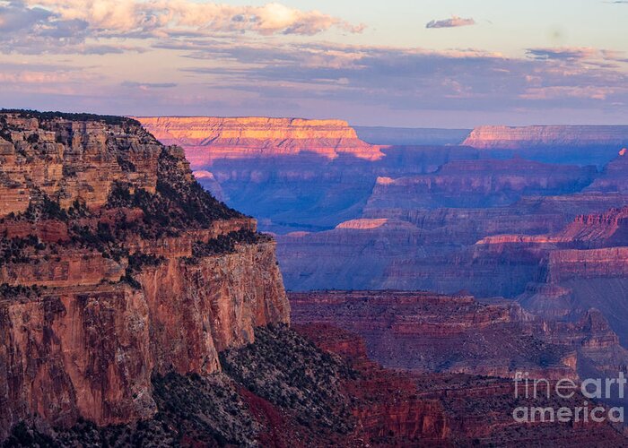 Grand Canyon National Park Greeting Card featuring the photograph The Grand Canyon at Sunset. #1 by L Bosco