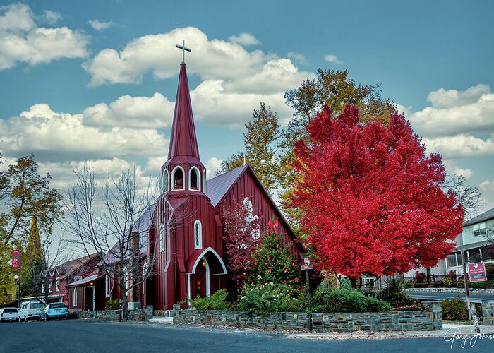 Gary Johnson Greeting Card featuring the photograph The Red Church #1 by Gary Johnson
