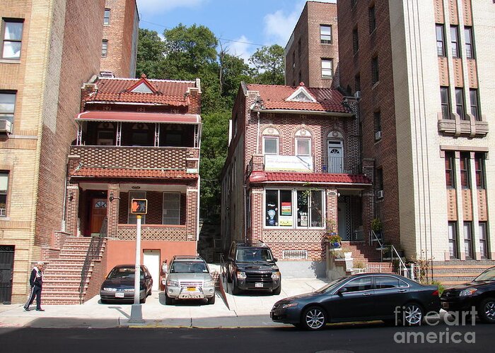 Inwood Greeting Card featuring the photograph Twin Houses by Cole Thompson