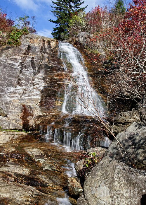 Blue Ridge Parkway Greeting Card featuring the digital art Upper Falls 2 #1 by Phil Perkins