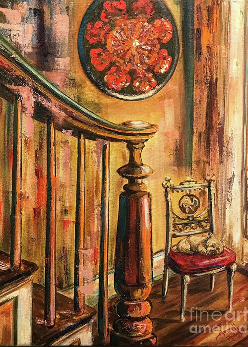 Paintings Greeting Card featuring the painting Waiting #2 by Sherrell Rodgers