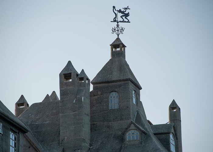Weather Greeting Card featuring the photograph Weather Vane at Mercer Museum in Doylestown Pa #1 by Bill Cannon