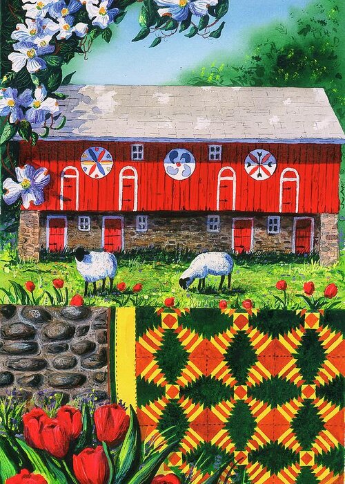 Pennsylvania Barn Greeting Card featuring the painting Welcome #1 by Diane Phalen