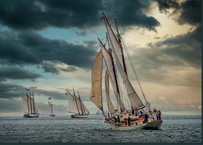  Greeting Card featuring the photograph Windjammer Fleet by Fred LeBlanc