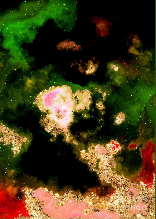 Holyrockarts Greeting Card featuring the mixed media 100 Starry Nebulas in Space Abstract Digital Painting 014 by Holy Rock Design