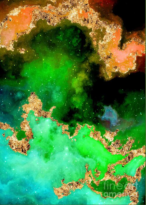 Holyrockarts Greeting Card featuring the mixed media 100 Starry Nebulas in Space Abstract Digital Painting 061 by Holy Rock Design